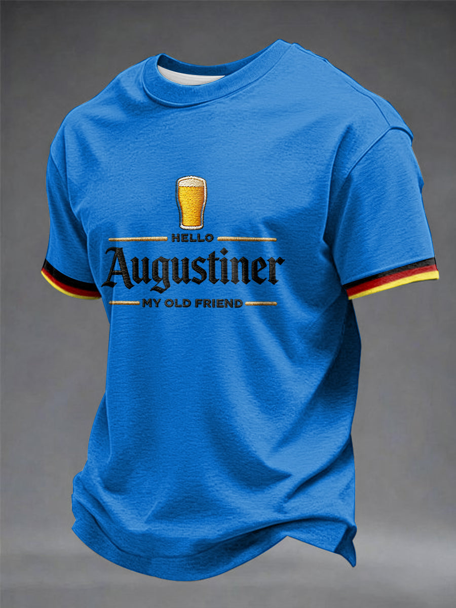 Herren-T-Shirt mit Bierliebhaber-Print und kurzen Ärmeln