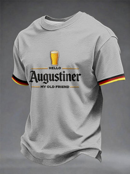 Herren-T-Shirt mit Bierliebhaber-Print und kurzen Ärmeln