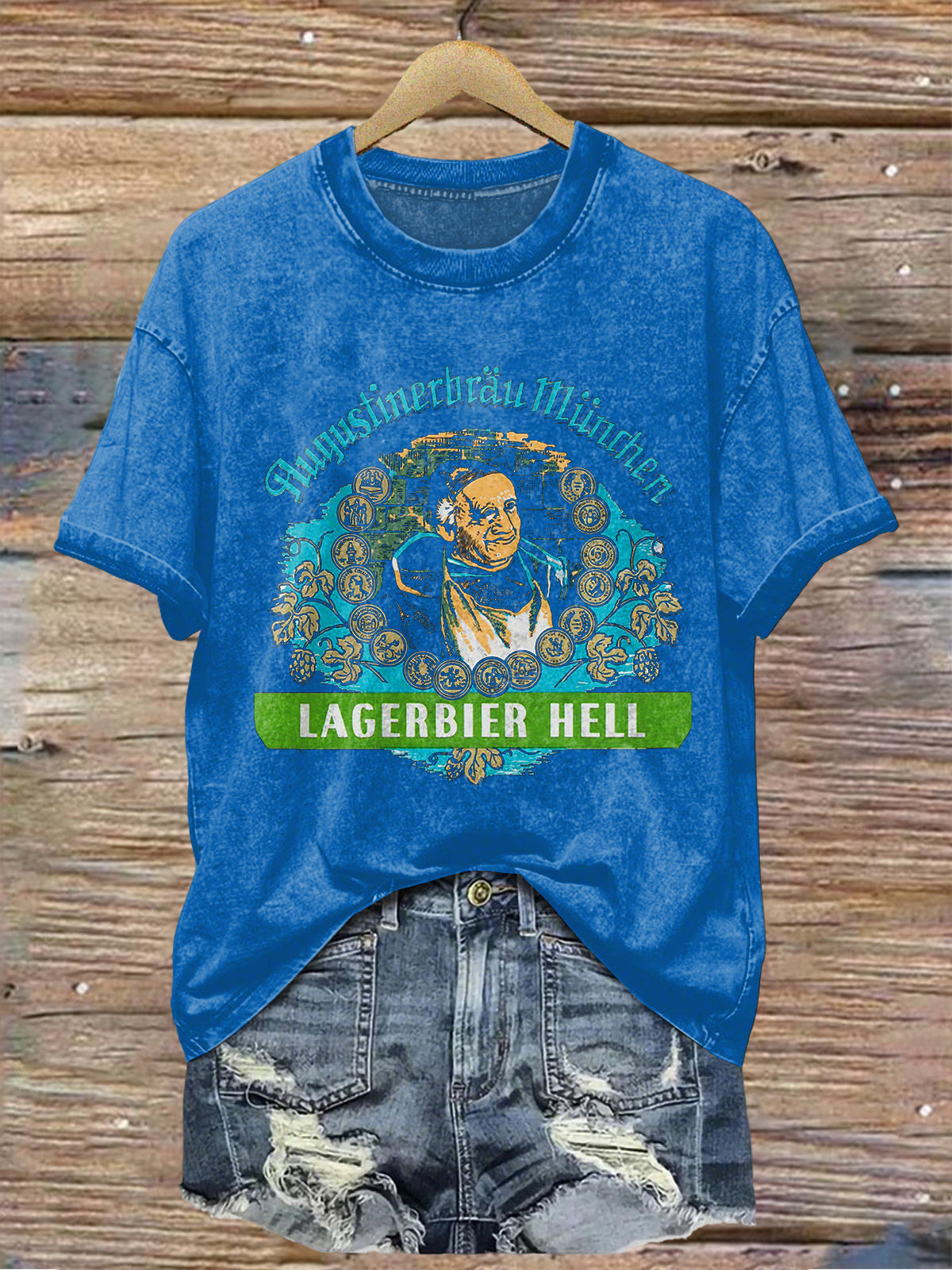 Kurzarm-T-Shirt für Damen Bier liebhaber