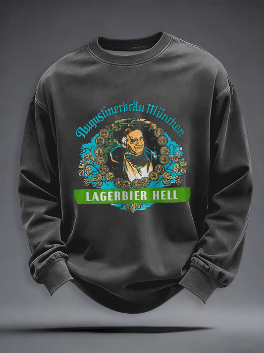 Herren-Bierliebhaber-Kapuzenpullover mit Rundhalsausschnitt