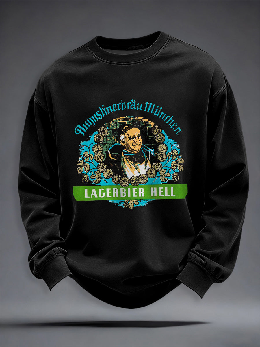 Herren-Bierliebhaber-Kapuzenpullover mit Rundhalsausschnitt