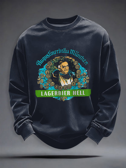 Herren-Bierliebhaber-Kapuzenpullover mit Rundhalsausschnitt