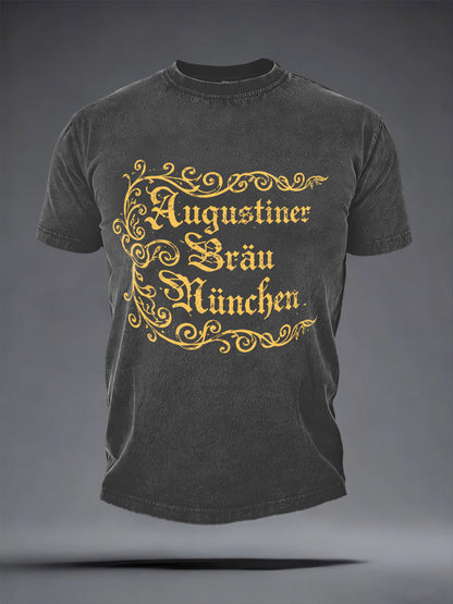 Herren-Bierliebhaber-München-Oktoberfest-Print-T-Shirt