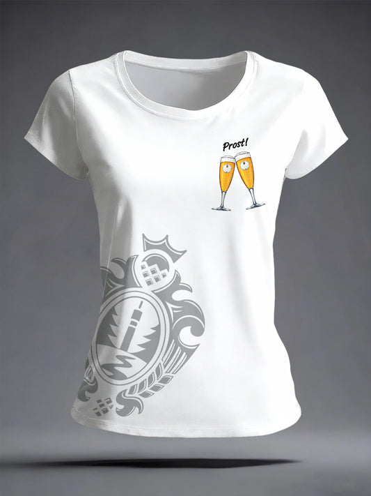 Kurzarm-T-Shirt für Damen Bier liebhaber