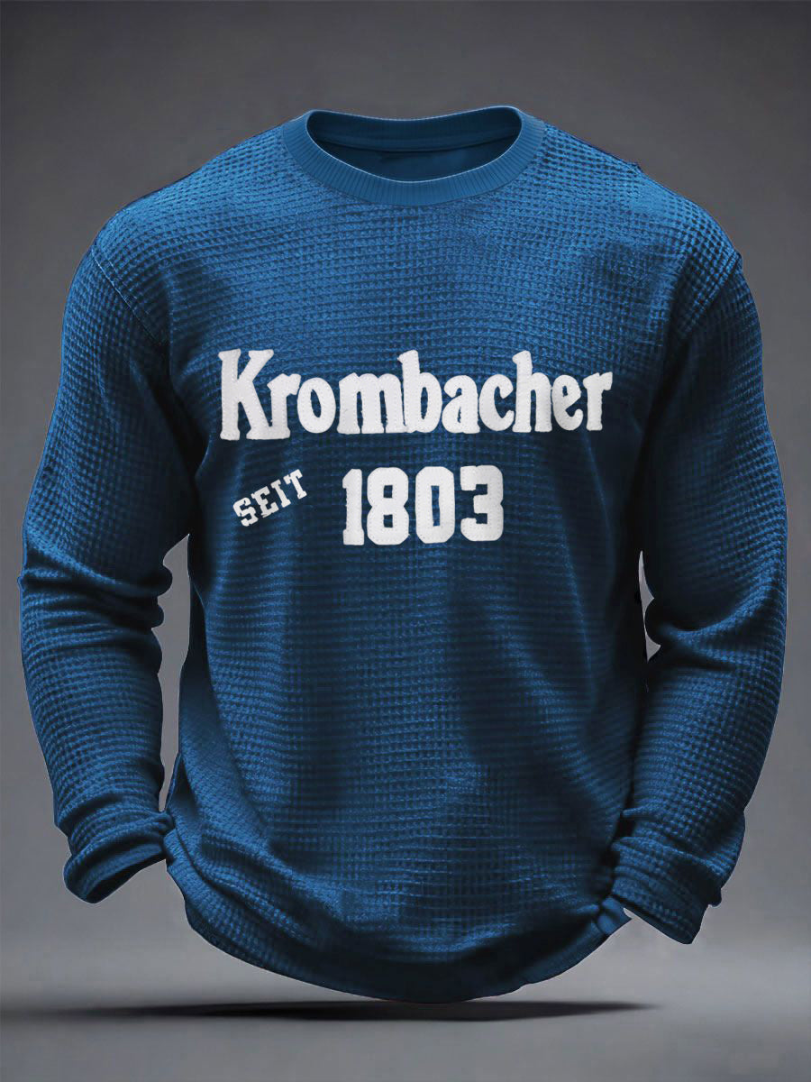 Herren Bier Liebhaber Waffel Langarm Sweatshirt