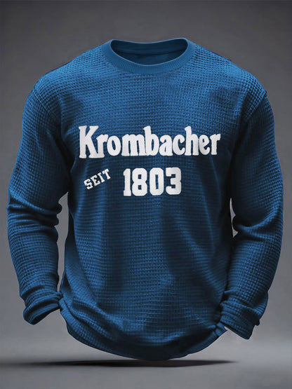 Herren Bier Liebhaber Waffel Langarm Sweatshirt