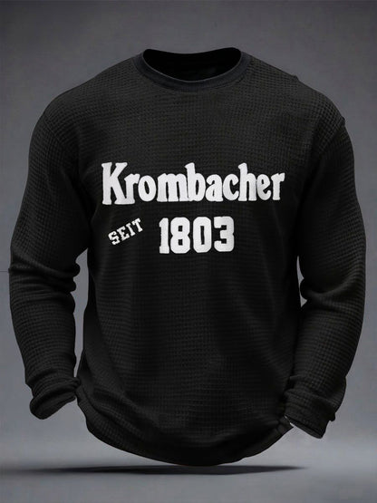 Herren Bier Liebhaber Waffel Langarm Sweatshirt