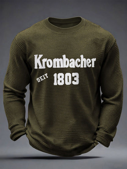 Herren Bier Liebhaber Waffel Langarm Sweatshirt