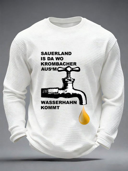 Herren Bier Liebhaber Waffel Langarm Sweatshirt