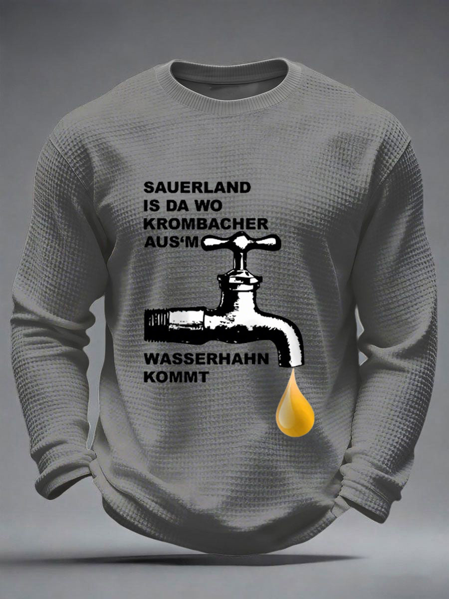 Herren Bier Liebhaber Waffel Langarm Sweatshirt