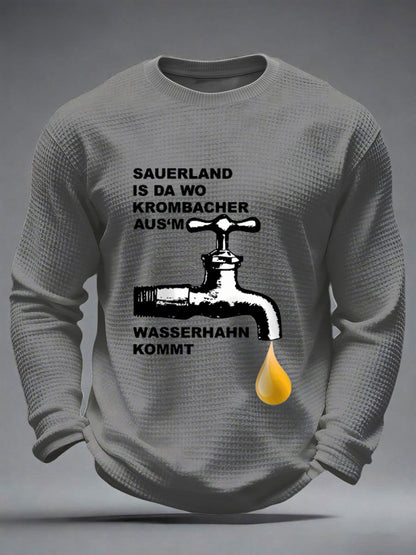 Herren Bier Liebhaber Waffel Langarm Sweatshirt