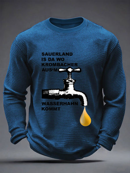 Herren Bier Liebhaber Waffel Langarm Sweatshirt