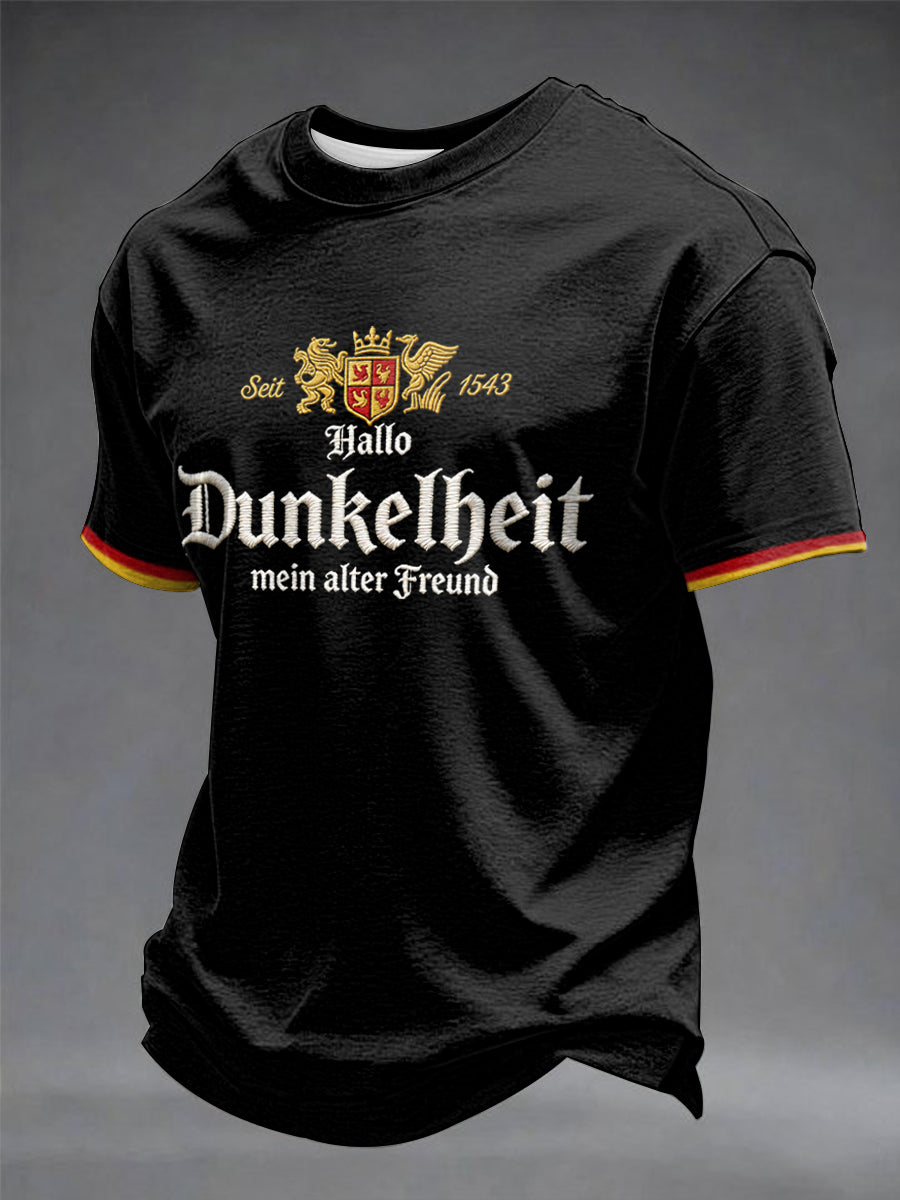 Herren-T-Shirt mit dem Aufdruck „Hello Darkness My Old Friend“