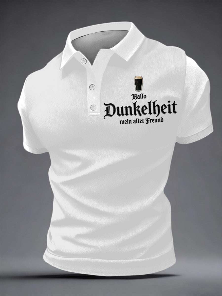 Herren-Shirt mit dem Aufdruck „Hello Darkness My Old Friend“