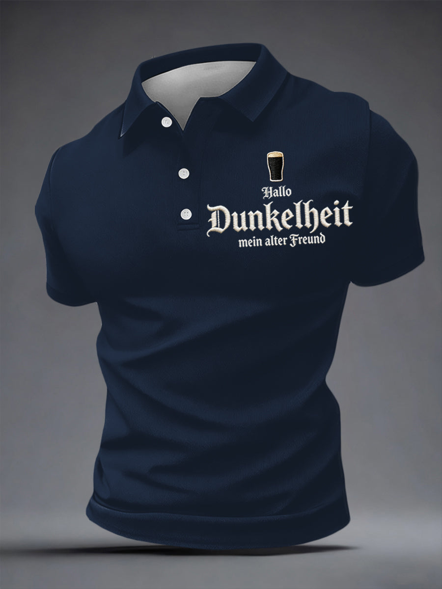 Herren-Shirt mit dem Aufdruck „Hello Darkness My Old Friend“