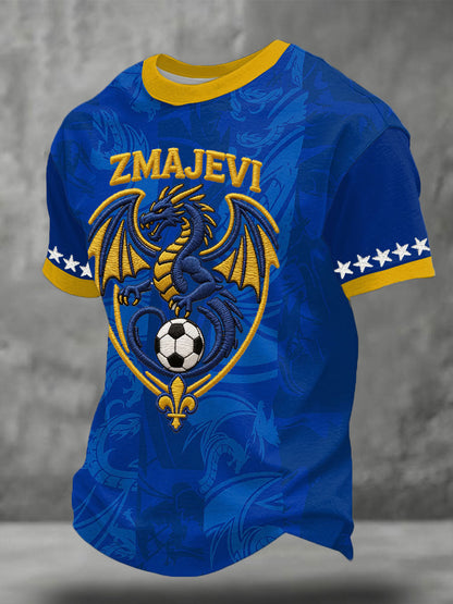Herren-Fußballfan-T-Shirt mit Bosnien-ZMAJEVI-Print