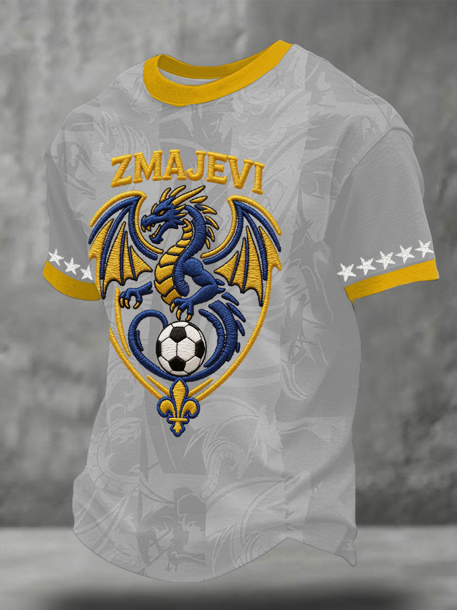 Herren-Fußballfan-T-Shirt mit Bosnien-ZMAJEVI-Print