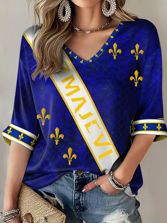 Damen-T-Shirt Bosnien ZMAJEVI mit Fußballmotiv und Aufdruck
