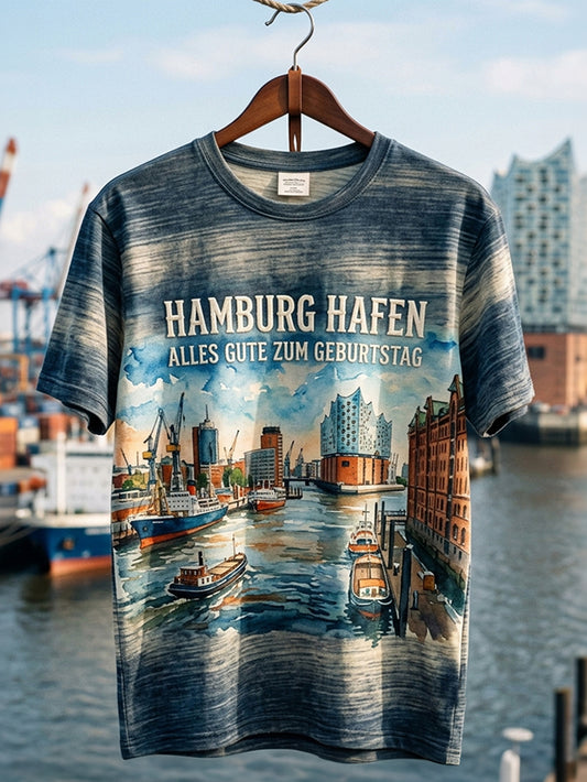 Herren-T-Shirt Hamburger Hafen 2026 Geburtstagsedition