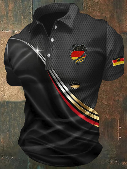 Männer Deutschland Fußball Fan Print Kurzarm Shirt
