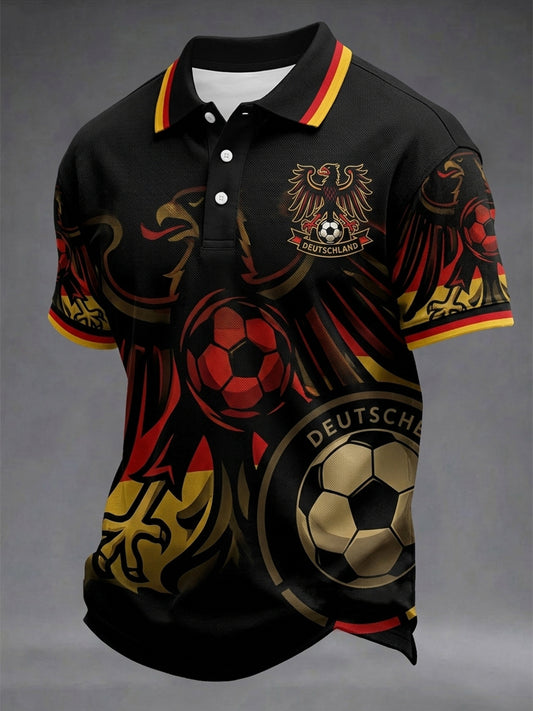 Herren Deutsches Fußball-Liebhaber-Print-Shirt