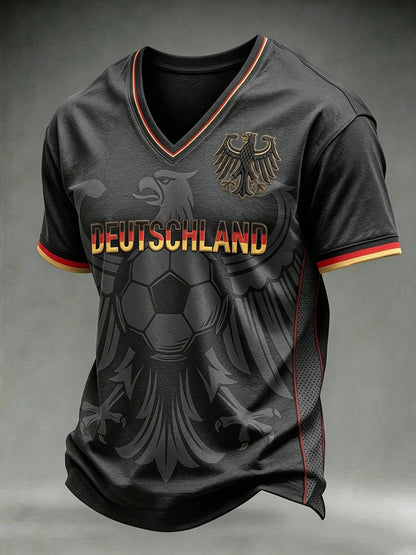 Herren-T-Shirt mit deutschem Fußball-Liebhaber-Print