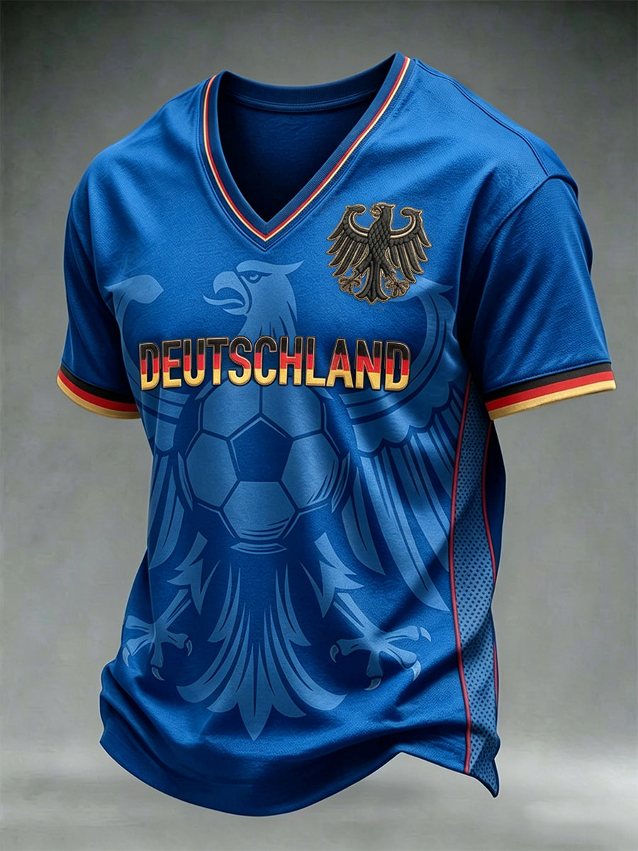 Herren-T-Shirt mit deutschem Fußball-Liebhaber-Print