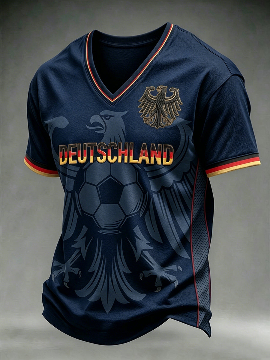 Herren-T-Shirt mit deutschem Fußball-Liebhaber-Print