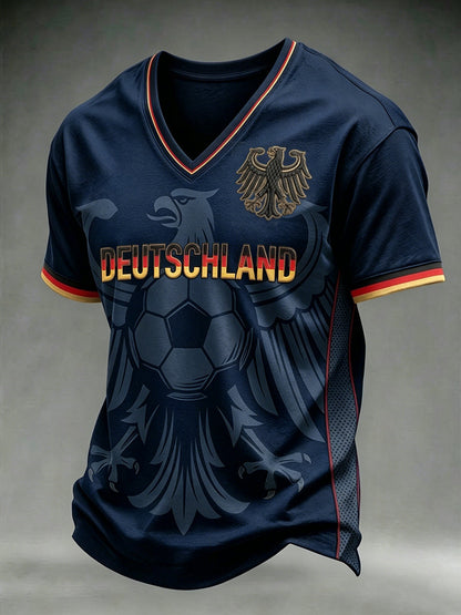 Herren-T-Shirt mit deutschem Fußball-Liebhaber-Print