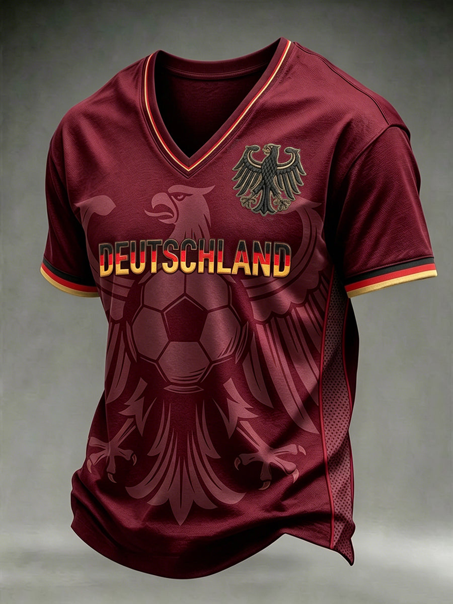 Herren-T-Shirt mit deutschem Fußball-Liebhaber-Print