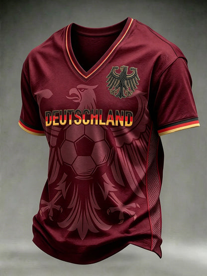 Herren-T-Shirt mit deutschem Fußball-Liebhaber-Print