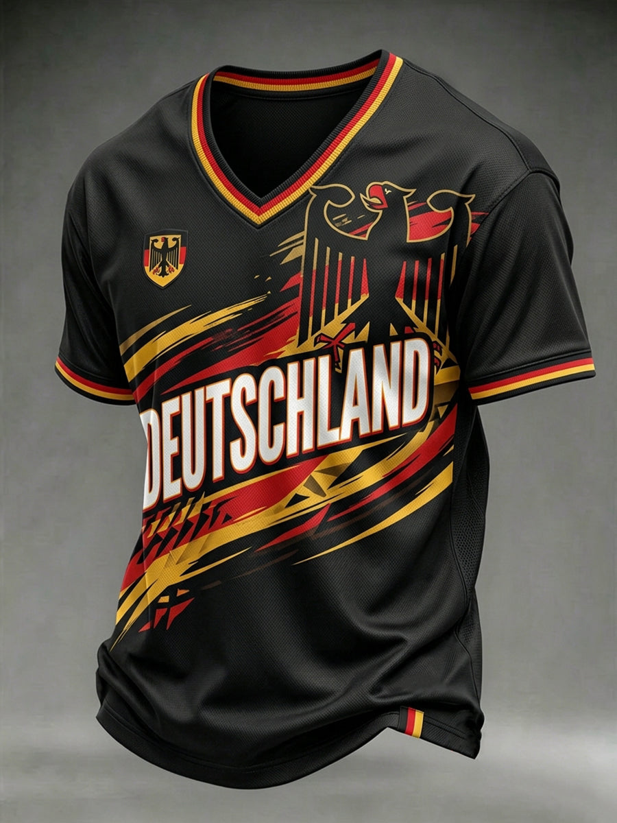 Männer deutscher Fußball-Liebhaber Druck T-Shirt