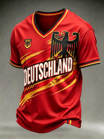 Männer deutscher Fußball-Liebhaber Druck T-Shirt