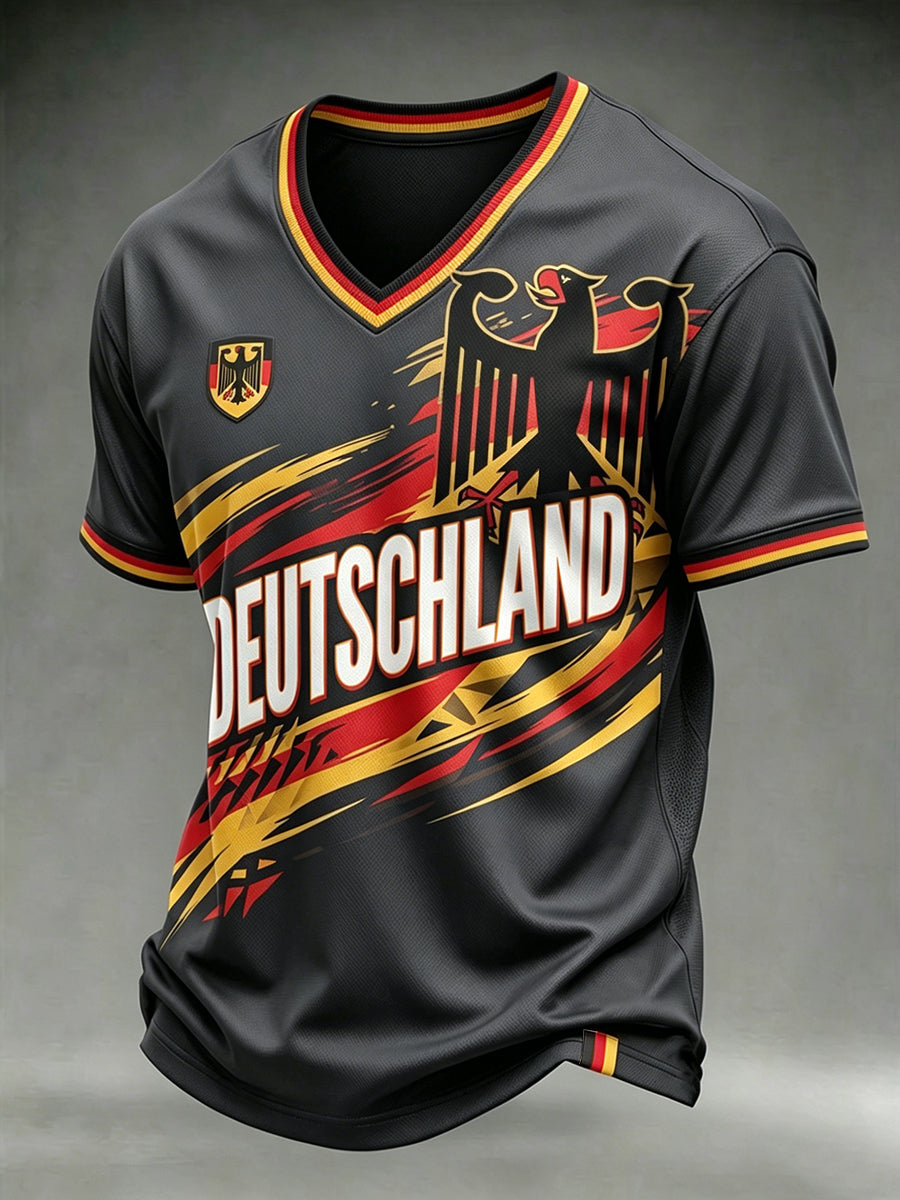 Männer deutscher Fußball-Liebhaber Druck T-Shirt