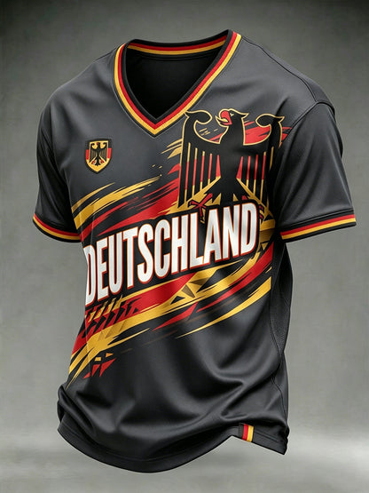 Männer deutscher Fußball-Liebhaber Druck T-Shirt