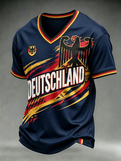 Männer deutscher Fußball-Liebhaber Druck T-Shirt