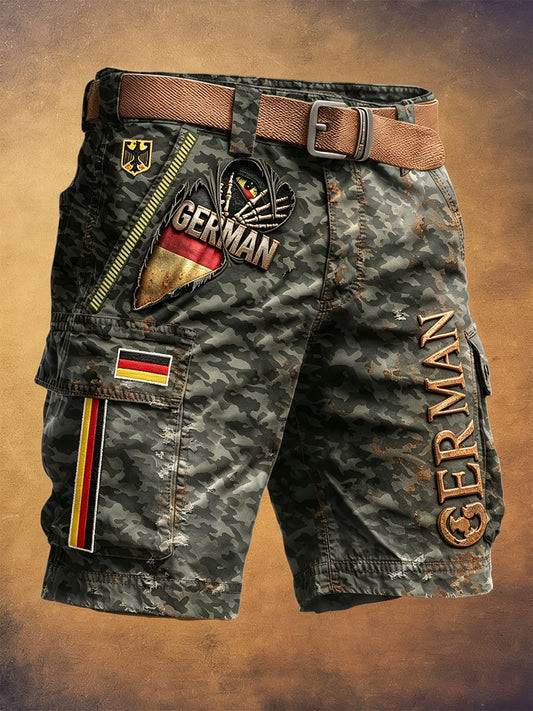 Herren-Casual-Shorts im deutschen Retro-Kampfanzug-Design für die Arbeit