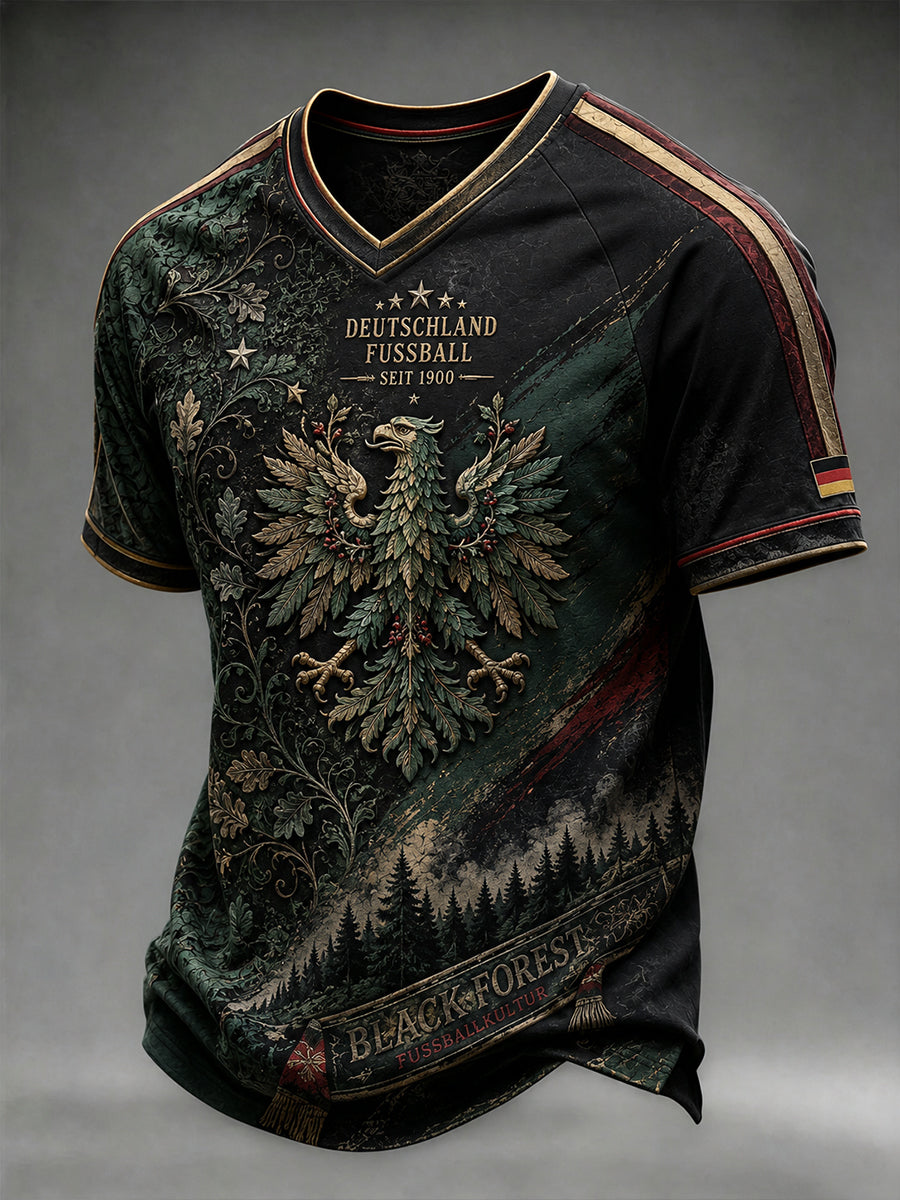 Herren-Fußball-V-Neck-T-Shirt aus Deutschland
