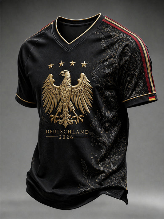 Herren-Fußball-V-Neck-T-Shirt aus Deutschland