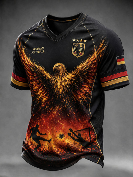 Herren-Fußball-V-Neck-T-Shirt aus Deutschland