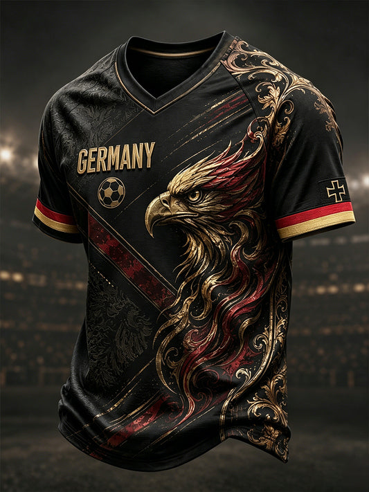 Herren-Fußball-V-Neck-T-Shirt aus Deutschland