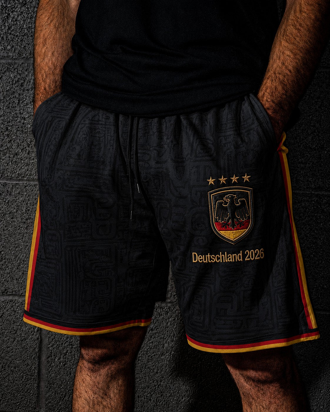 Herren-Fußball-Shorts mit Deutschland-Druck