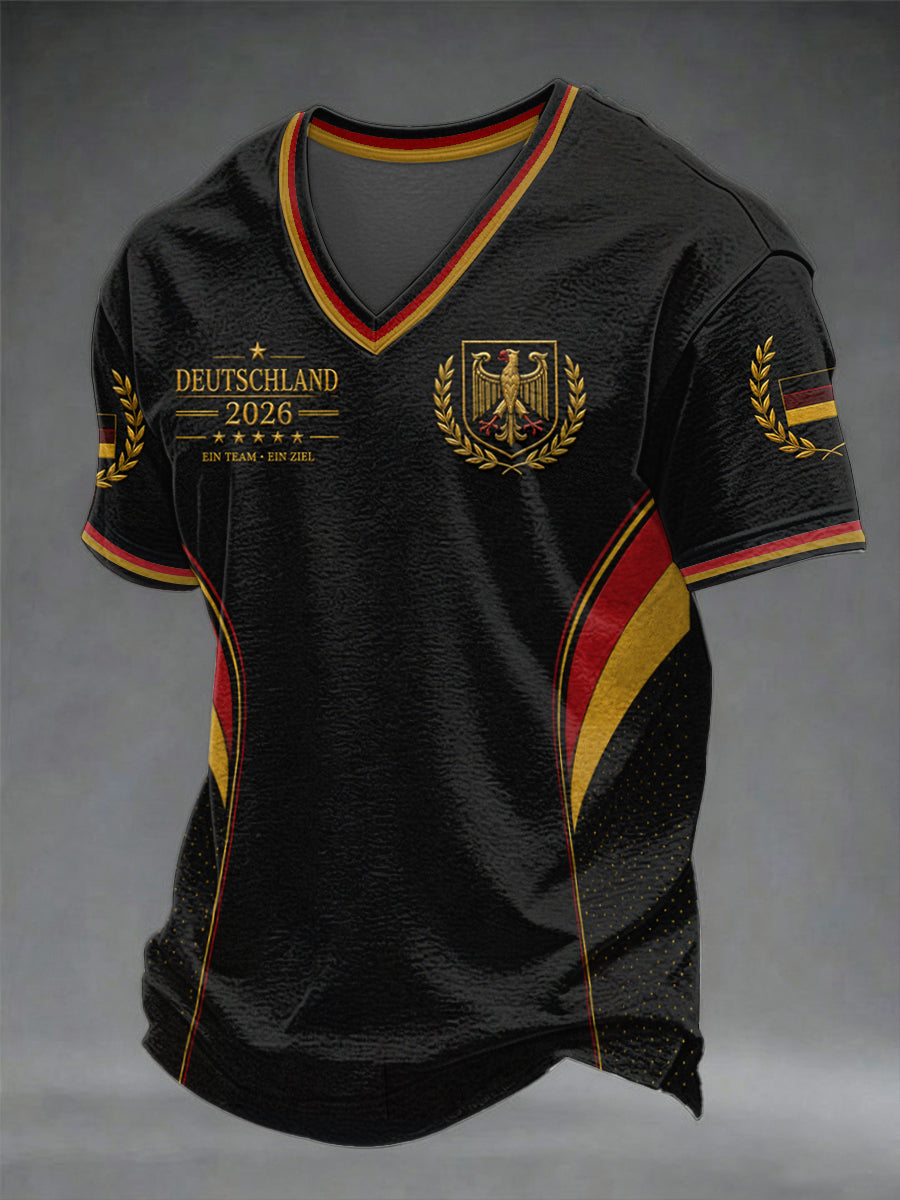 Men's Deutschland Football Fan V-neck T-shirt