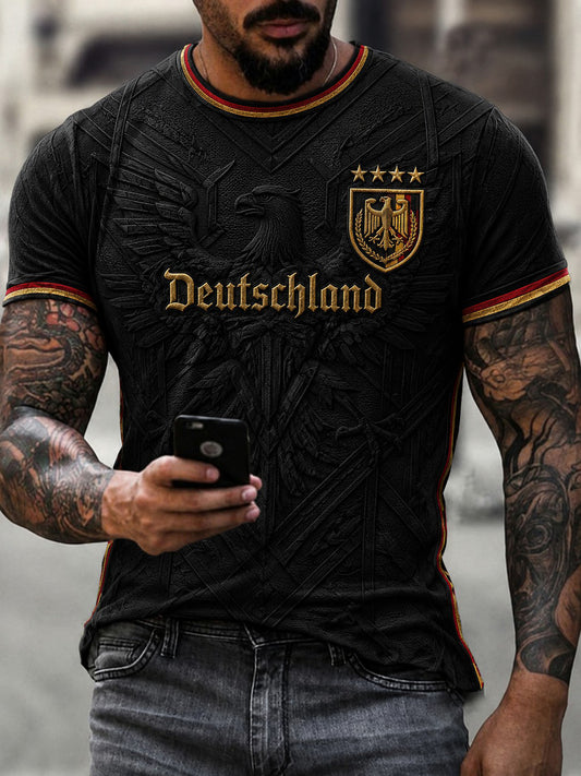 Herren-Fußball-T-Shirt mit Deutschland-Druck