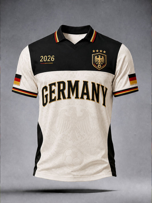 Herren-Fußball-T-Shirt aus Deutschland mit kurzen Ärmeln