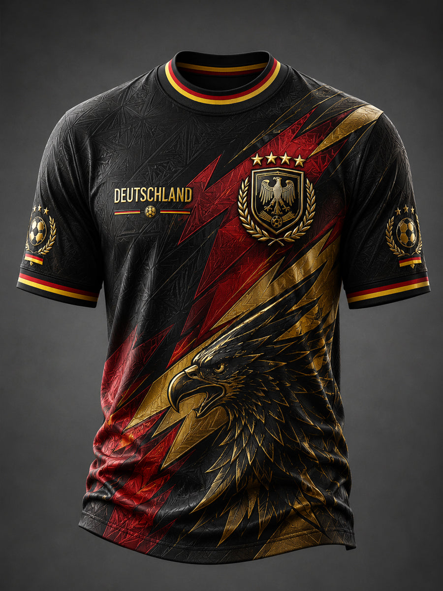 Herren-Deutschland-Fußballfan-T-Shirt mit Grafikdruck
