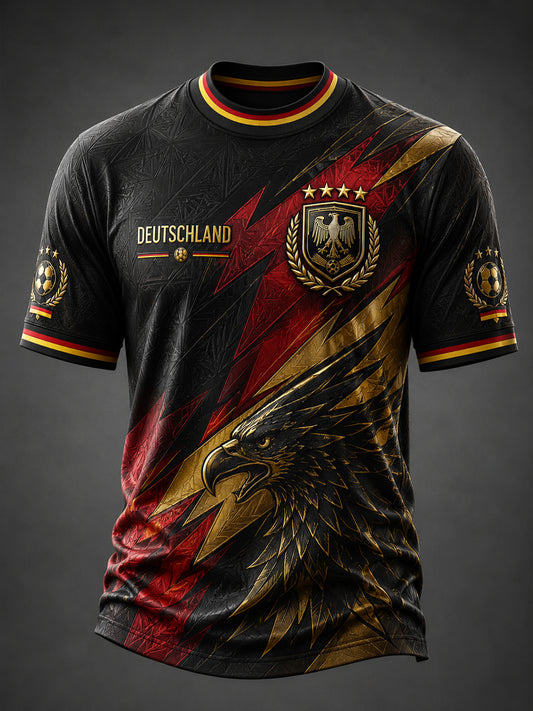 Herren-Deutschland-Fußballfan-T-Shirt mit Grafikdruck