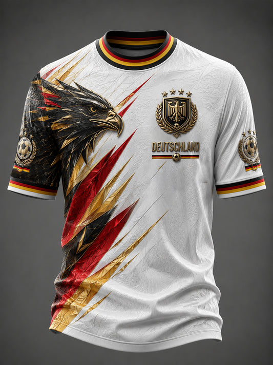 Herren-Deutschland-Fußballfan-T-Shirt mit Grafikdruck