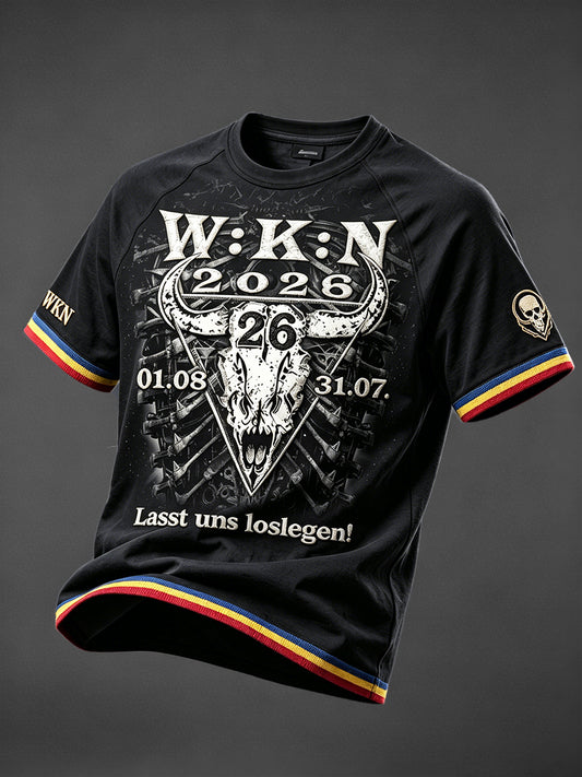 Herren-T-Shirt mit Aufdruck zum Wacken Metal Festival, lässige Mode für Herren