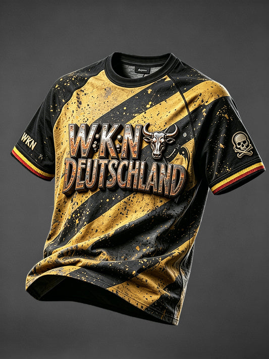 Herren-Retro-T-Shirt im deutschen Wacken-Metal-Festival-Style, lässig und punkig
